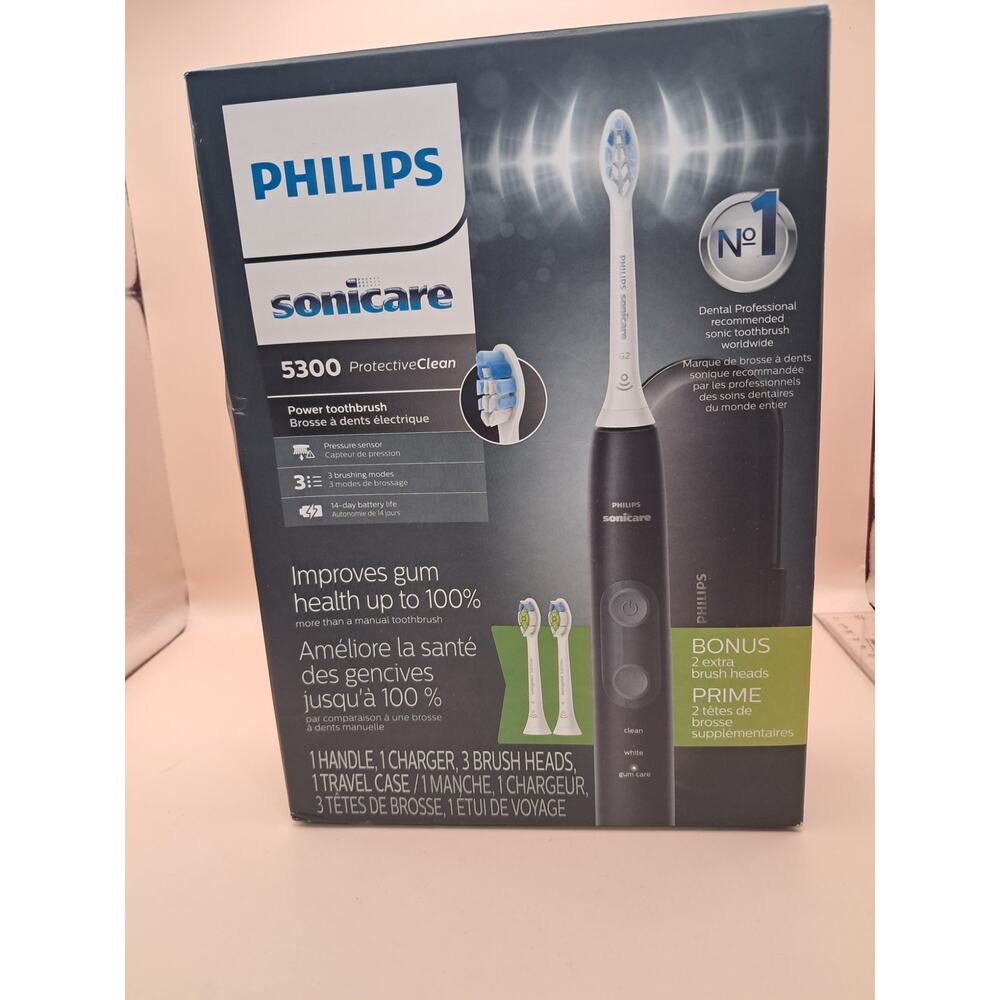 Philips Sonicare 5300 ProtectiveClean Rechargeable Electric Toothbrush – Black
